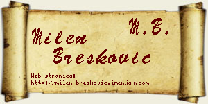 Milen Brešković vizit kartica